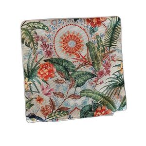 NWT Hines of Oxford tapestry tropical floral pillow cover 13"X13" made England